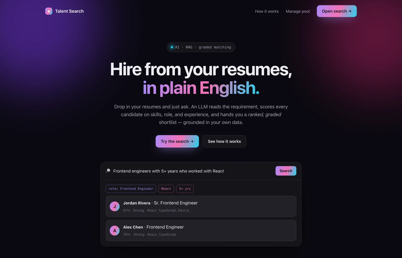 Talent Search preview
